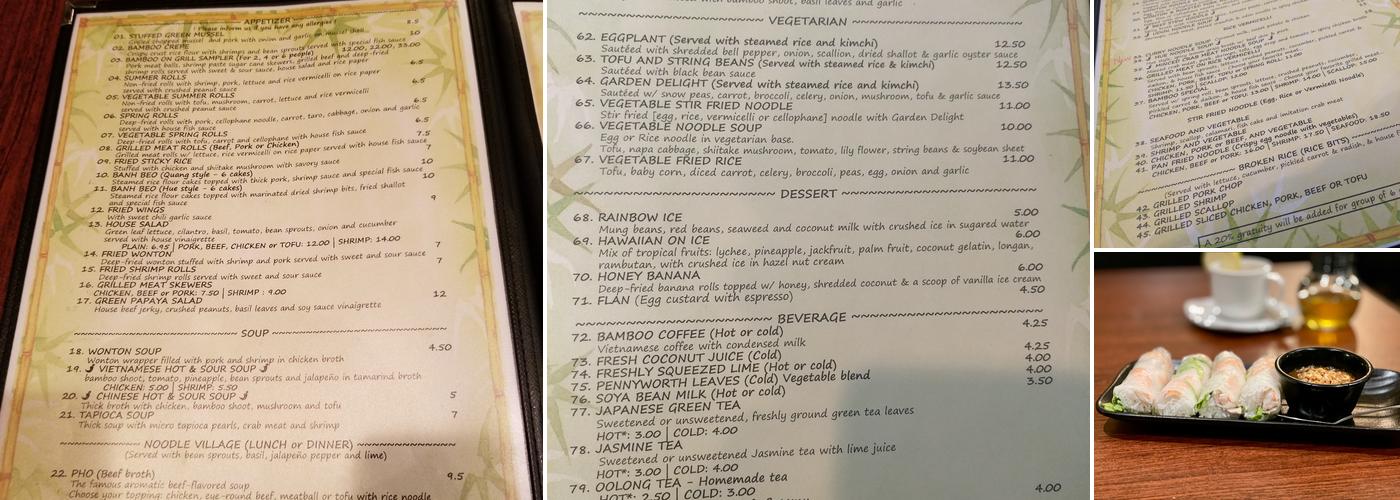 Bamboo Menu