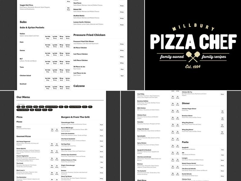 Pizza Chef Menu