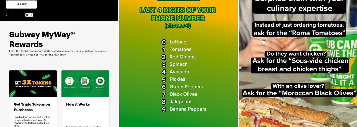 Subway Menu