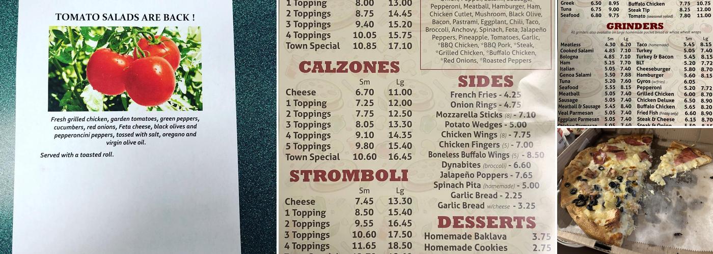 Auburn Town Pizza Menu