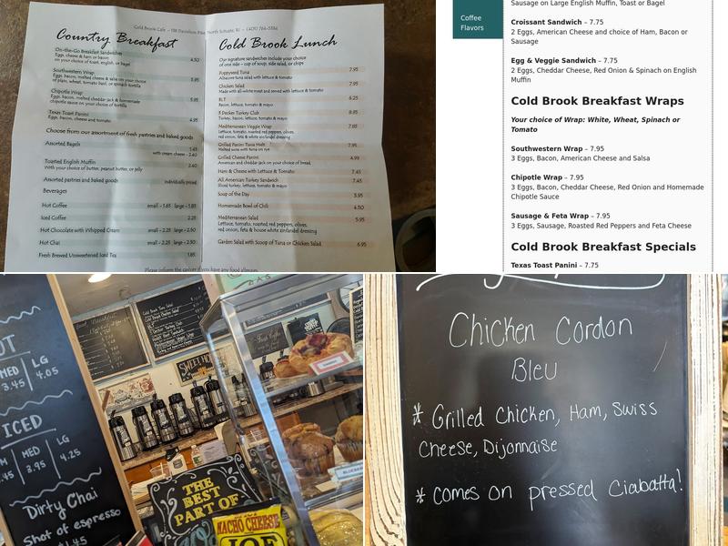 Cold Brook Cafe Menu