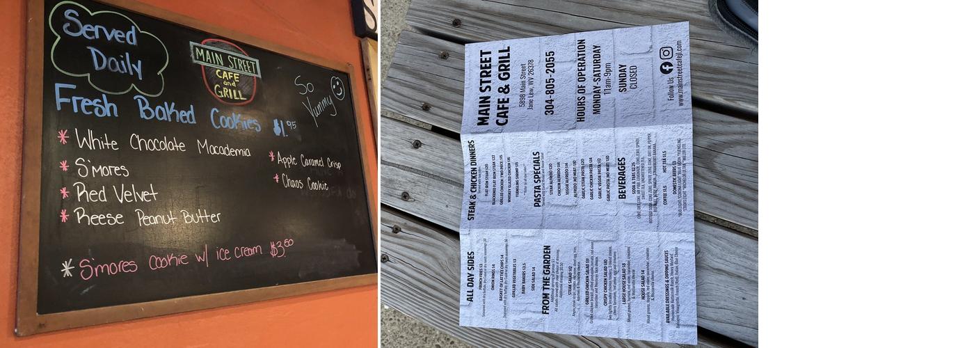 Main Street Cafe Menu