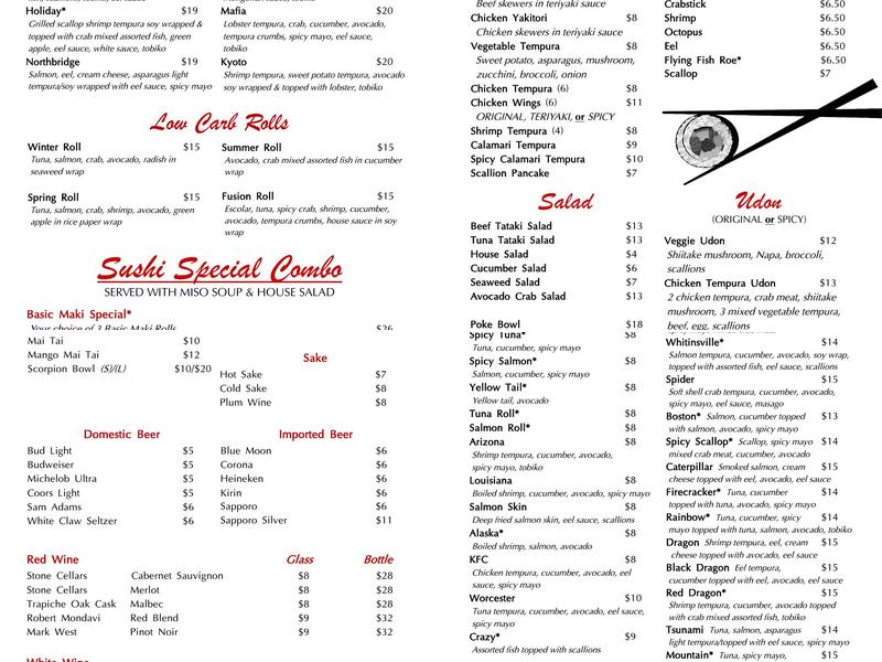 Kyoto Bar & Grill Menu