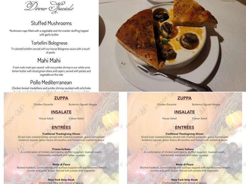 Gia Ristorante Italiano Menu