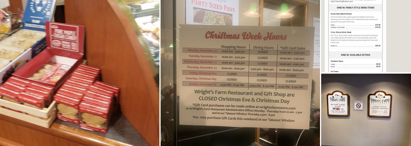 Wright's Farm Menu