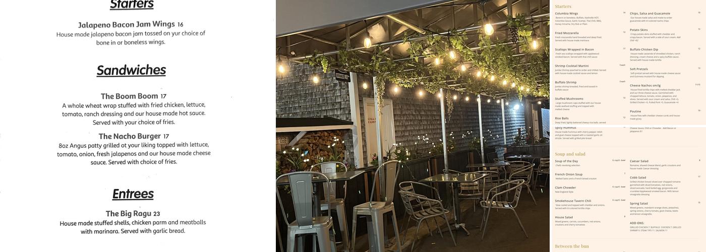 Columbia Tavern Menu