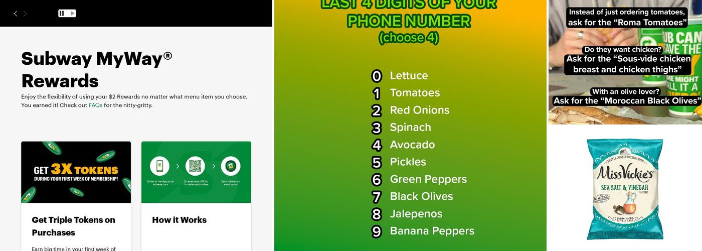 Subway Menu