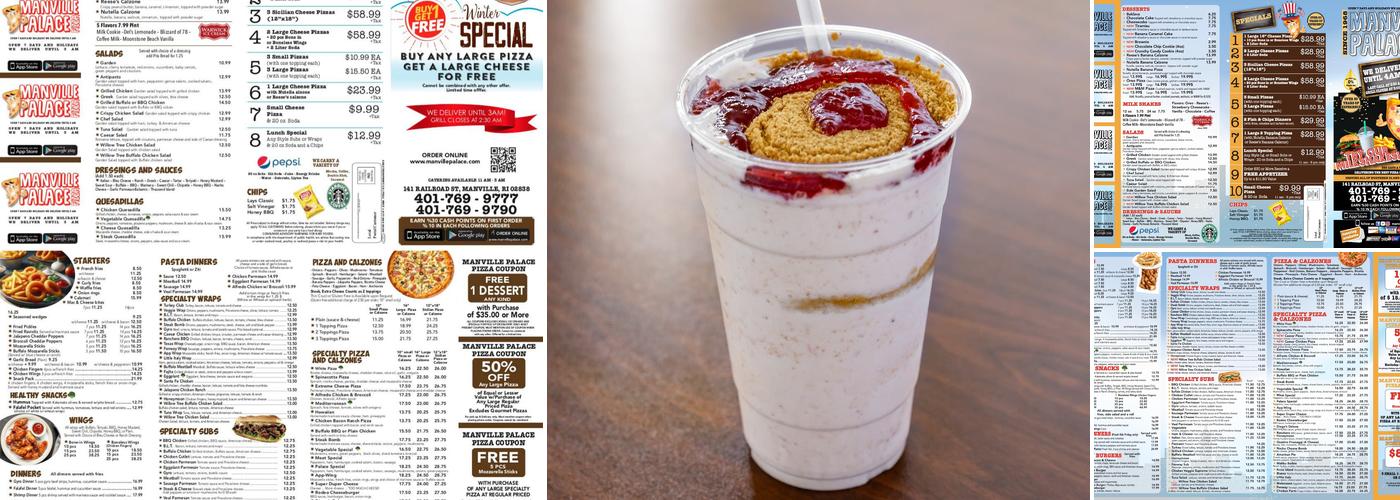 Manville Palace Pizza Menu