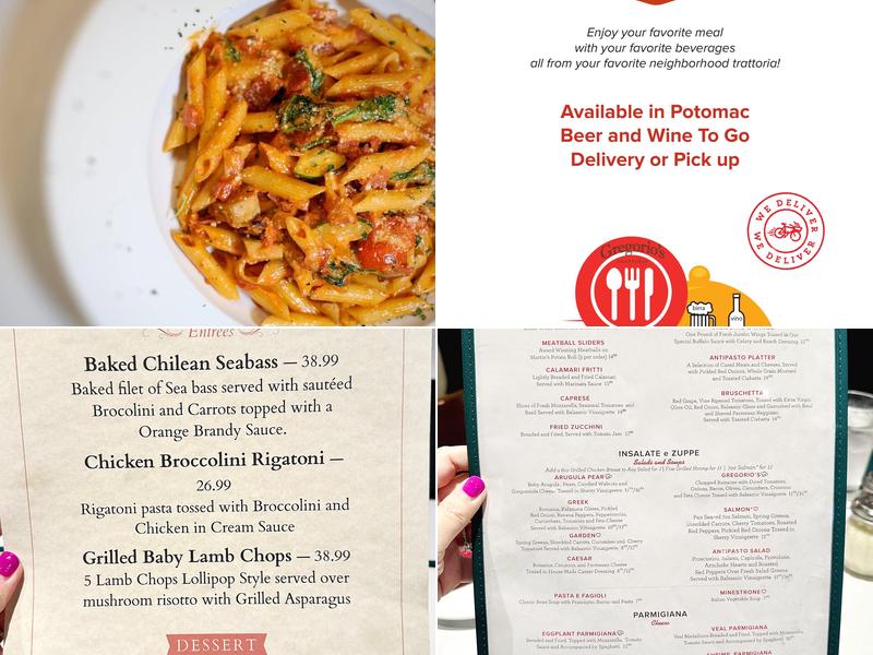 Gregorio's Trattoria Menu