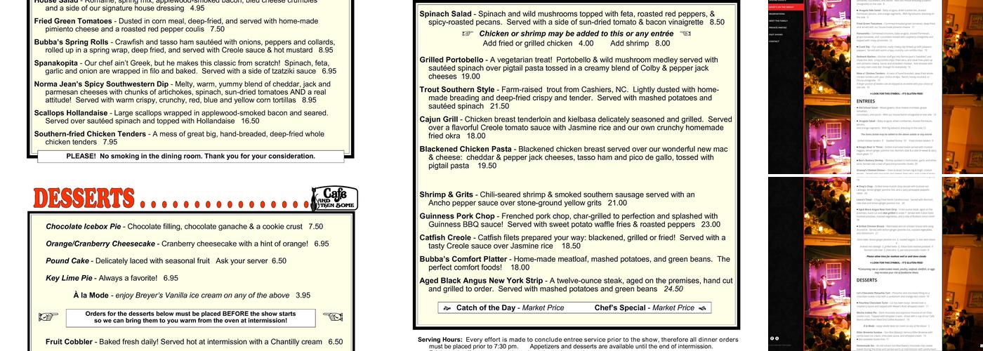 Cafe And Then Some Menu