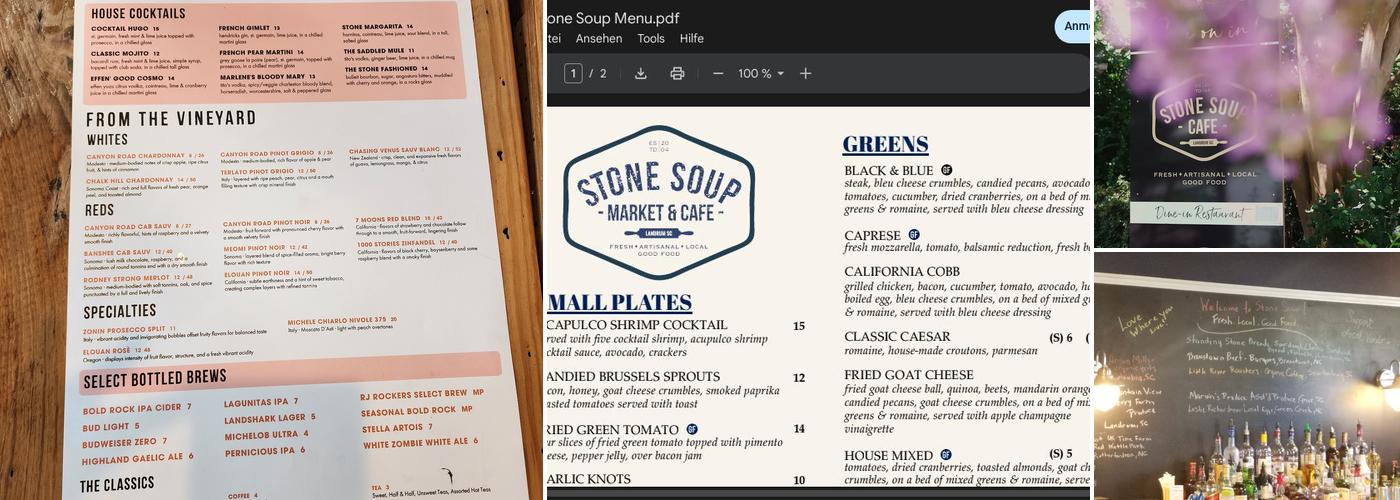Stone Soup Menu