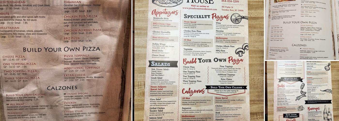 Pizza House Menu