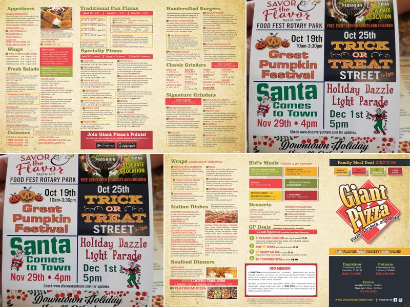 Giant Pizza Putnam Menu