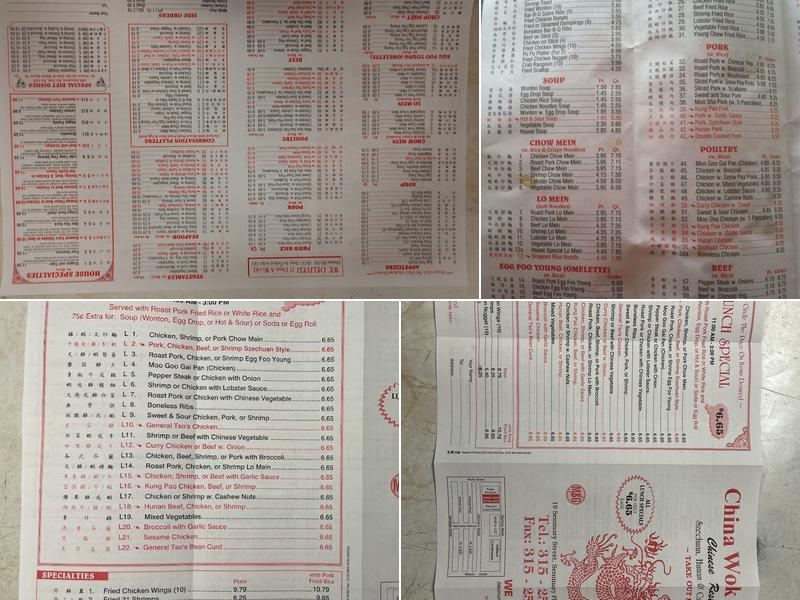 China Wok Chinese Restaurant Menu