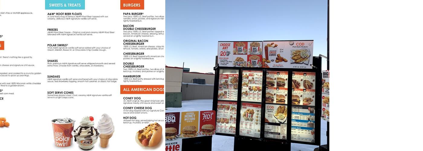 A&W Restaurant Menu