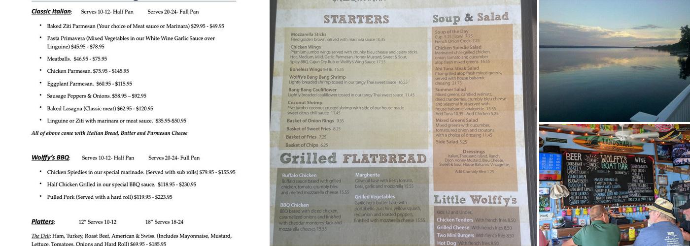 Wolffy's Grill and Marina Menu
