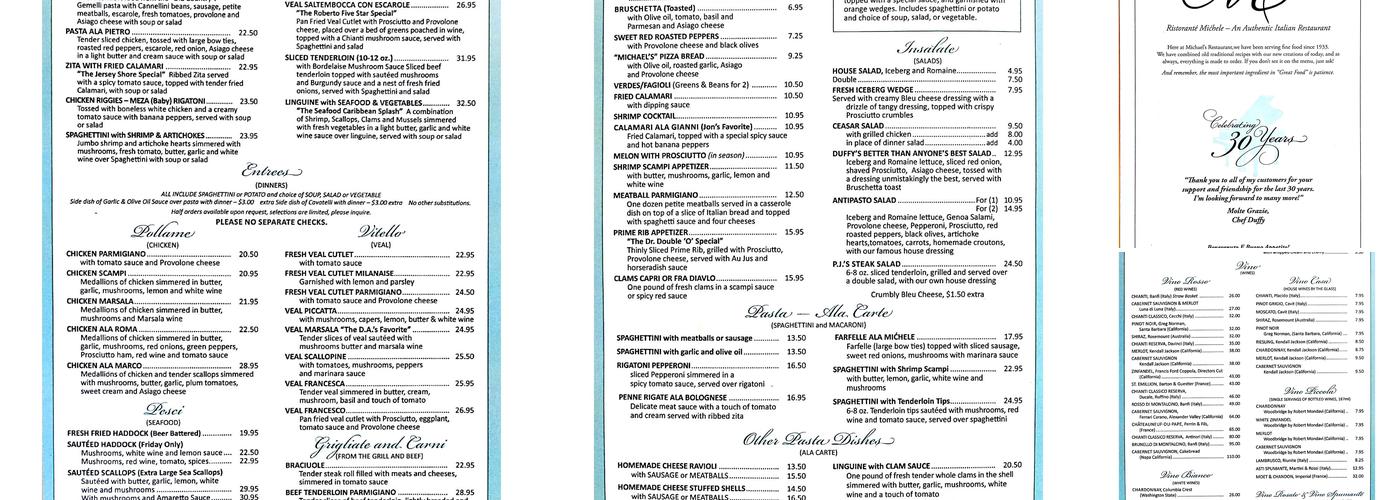 Michael's Restaurant Menu