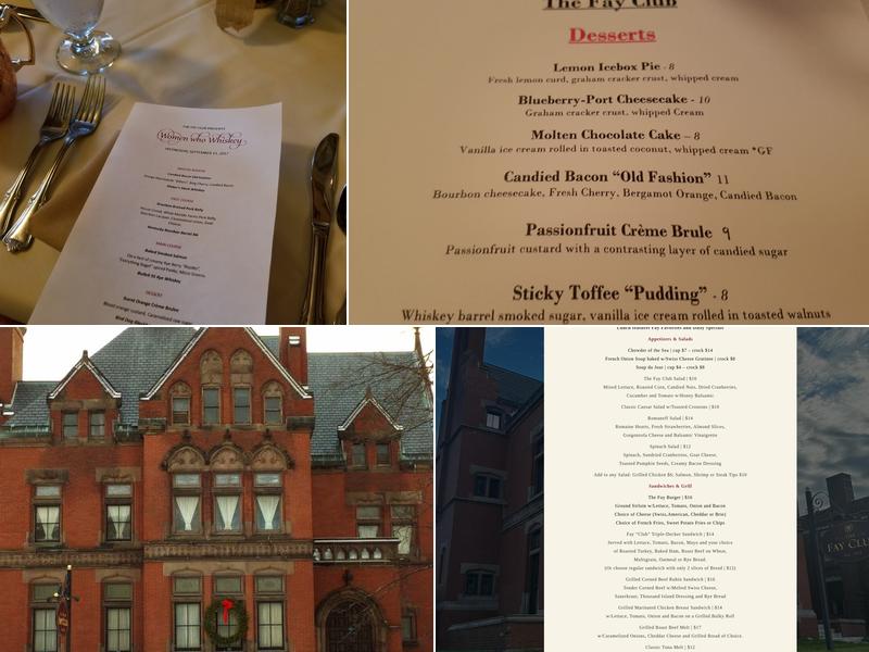 The Fay Club Menu