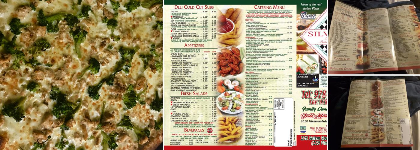 Silvio's Pizzeria Menu