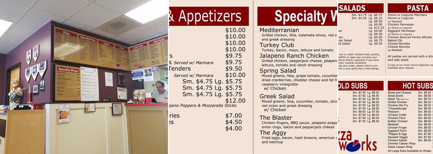 The Pizza Works Menu