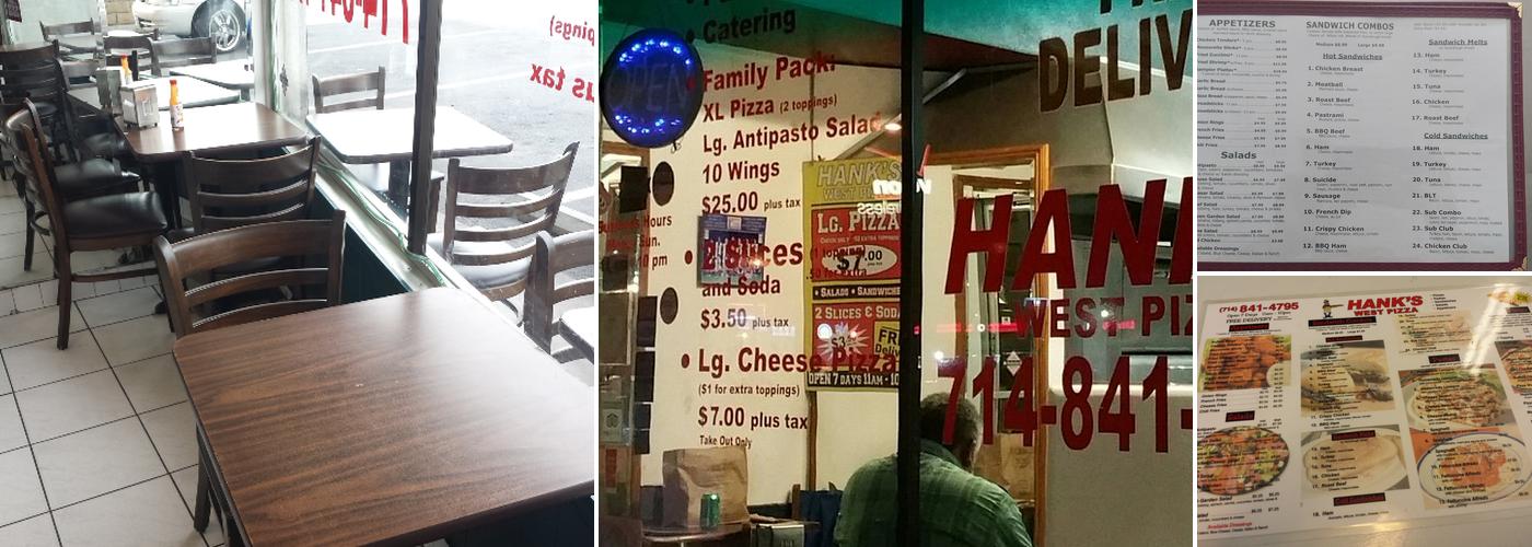 Hank's West Pizza Menu