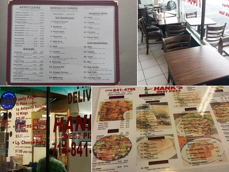 Hank's West Pizza Menu