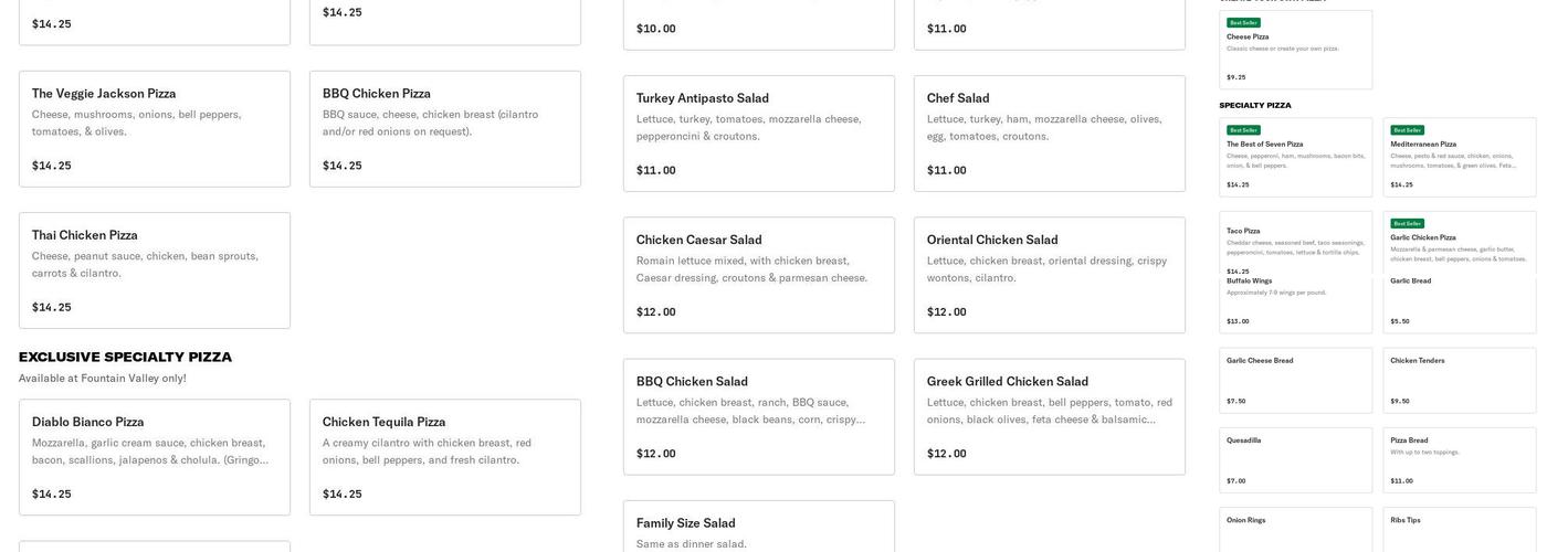 Lamppost Pizza Menu