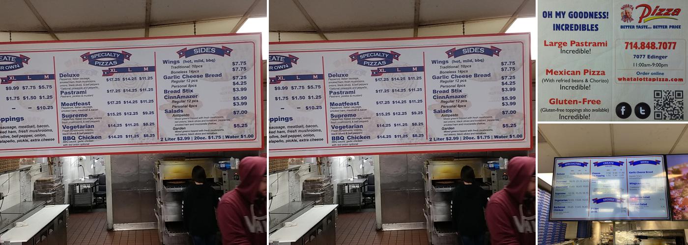Whata Lotta Pizza Menu