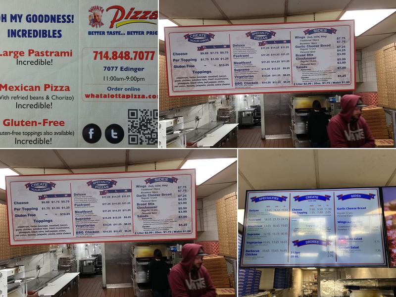 Whata Lotta Pizza Menu