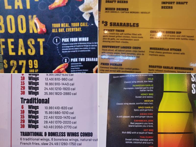 Buffalo Wild Wings Menu
