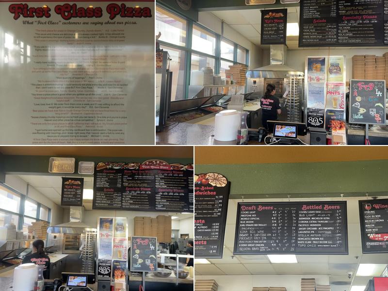 First Class Pizza Menu