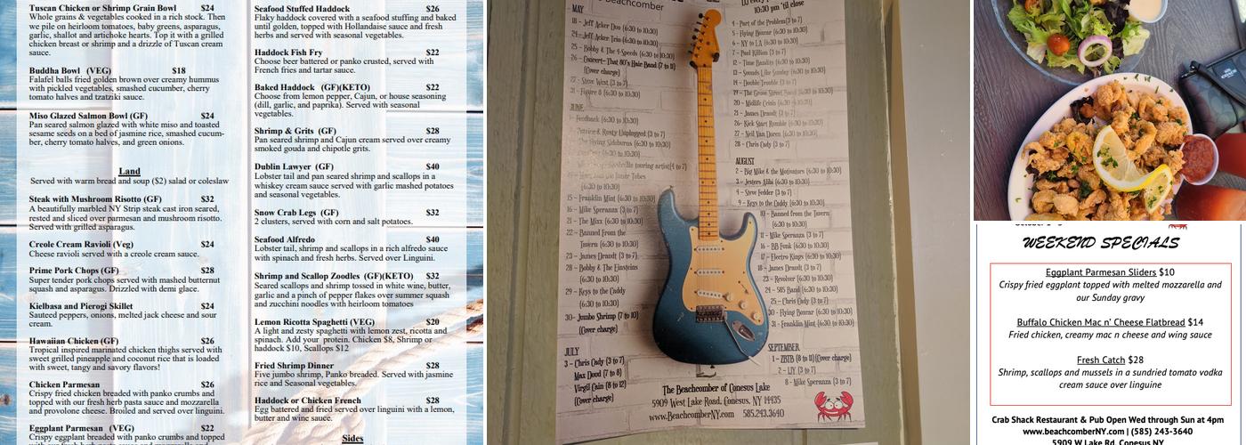 Beachcomber Menu