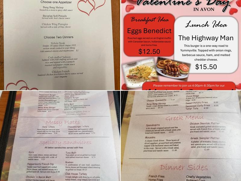 Peppermint's Restaurant Menu