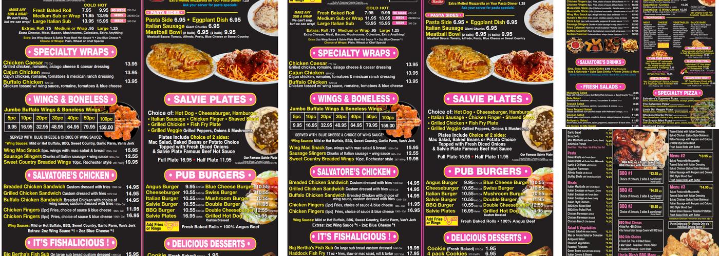 Salvatore's Old Fashioned Pizzeria Menu