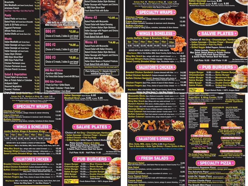Salvatore's Old Fashioned Pizzeria Menu