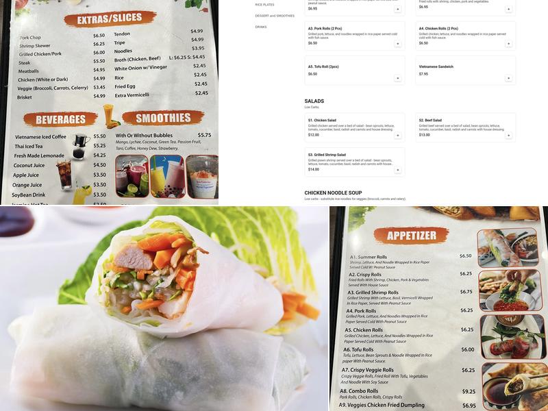 Pho Eateries Menu