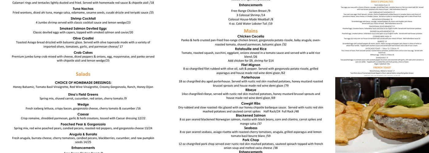 Dina's Menu