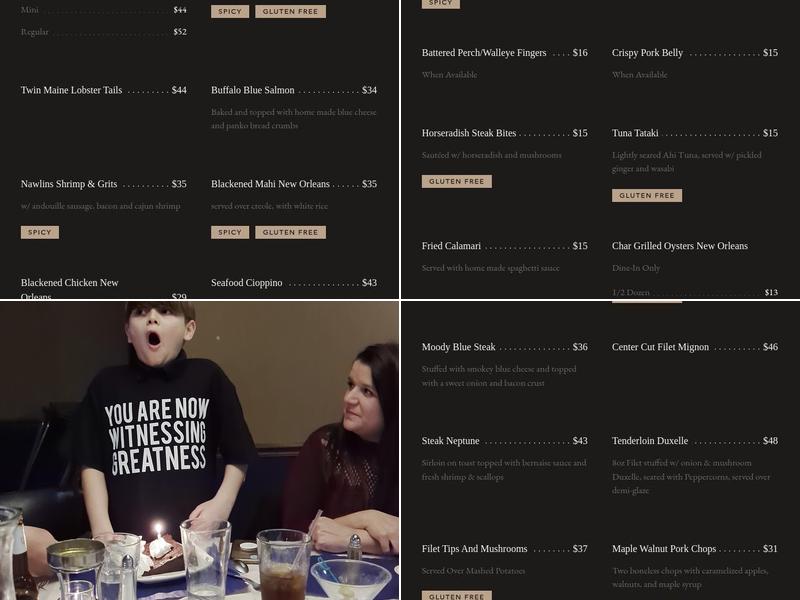 Colony Seafood and Steakhouse Menu