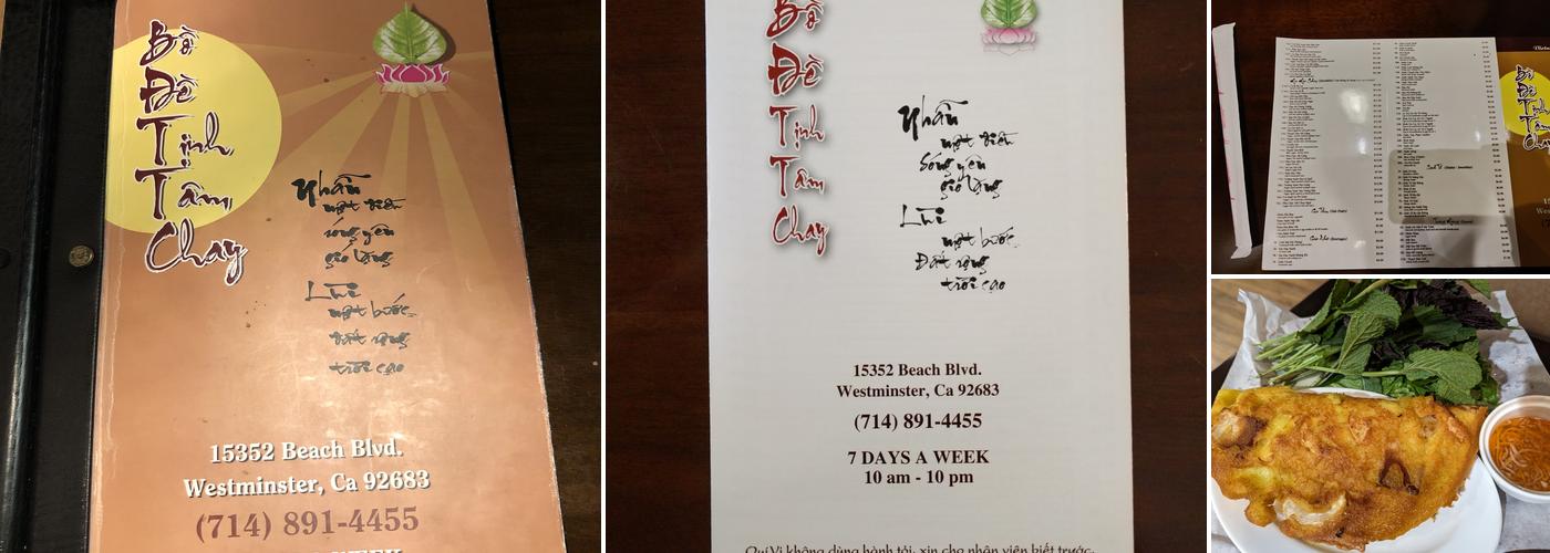 Bồ Đề Tịnh Tâm Chay Menu