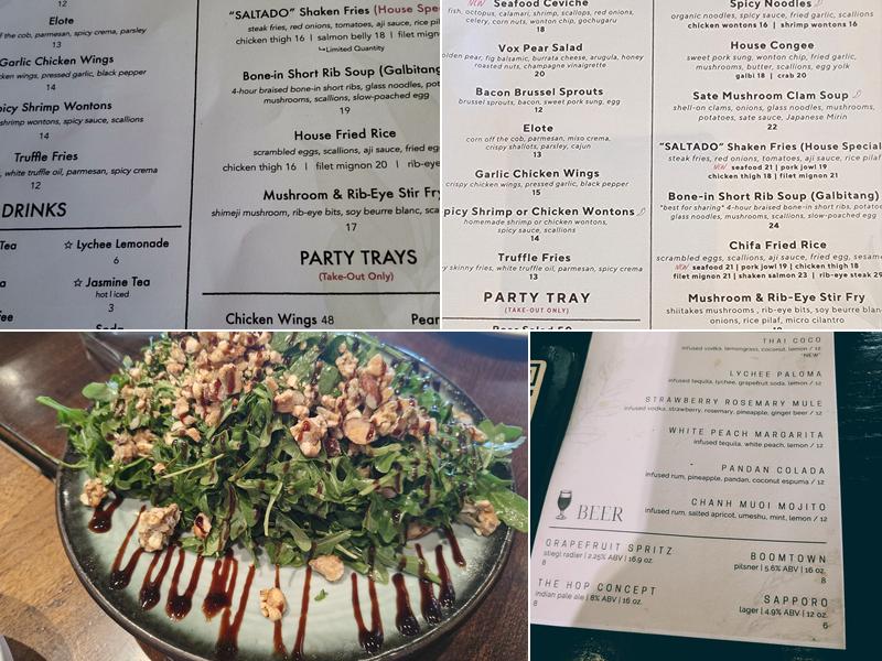 The Vox Kitchen Menu