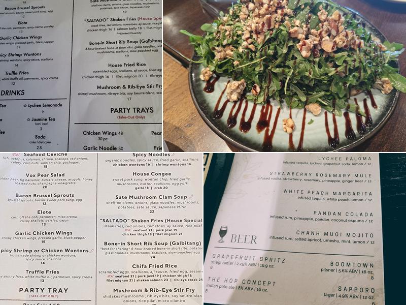 The Vox Kitchen Menu