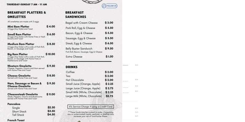 The Ram Zone Menu