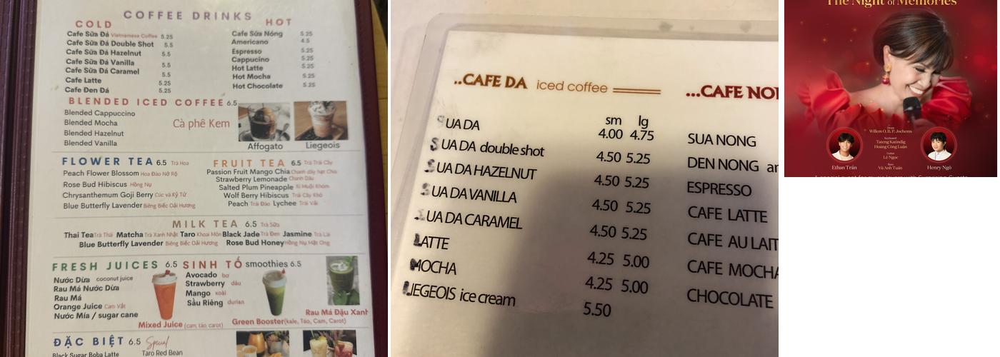 Coffee Factory Menu
