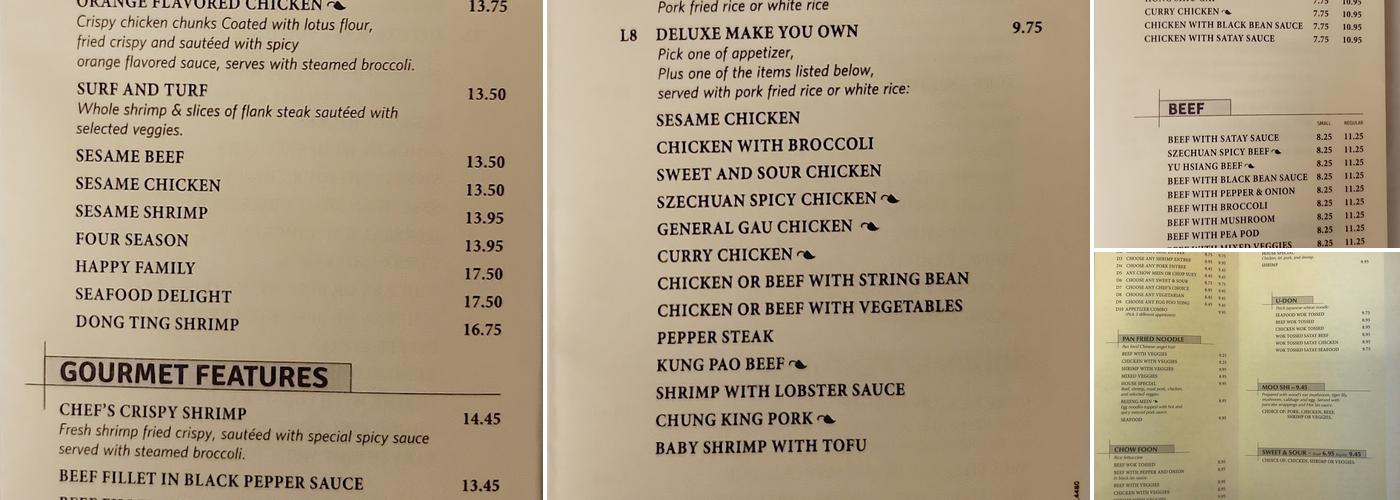 Long's Kitchen Menu