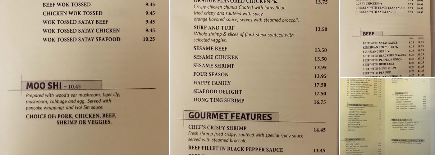 Long's Kitchen Menu
