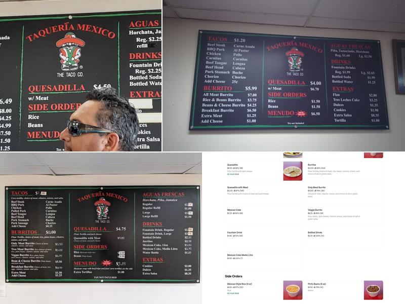 Taqueria Mexico Menu