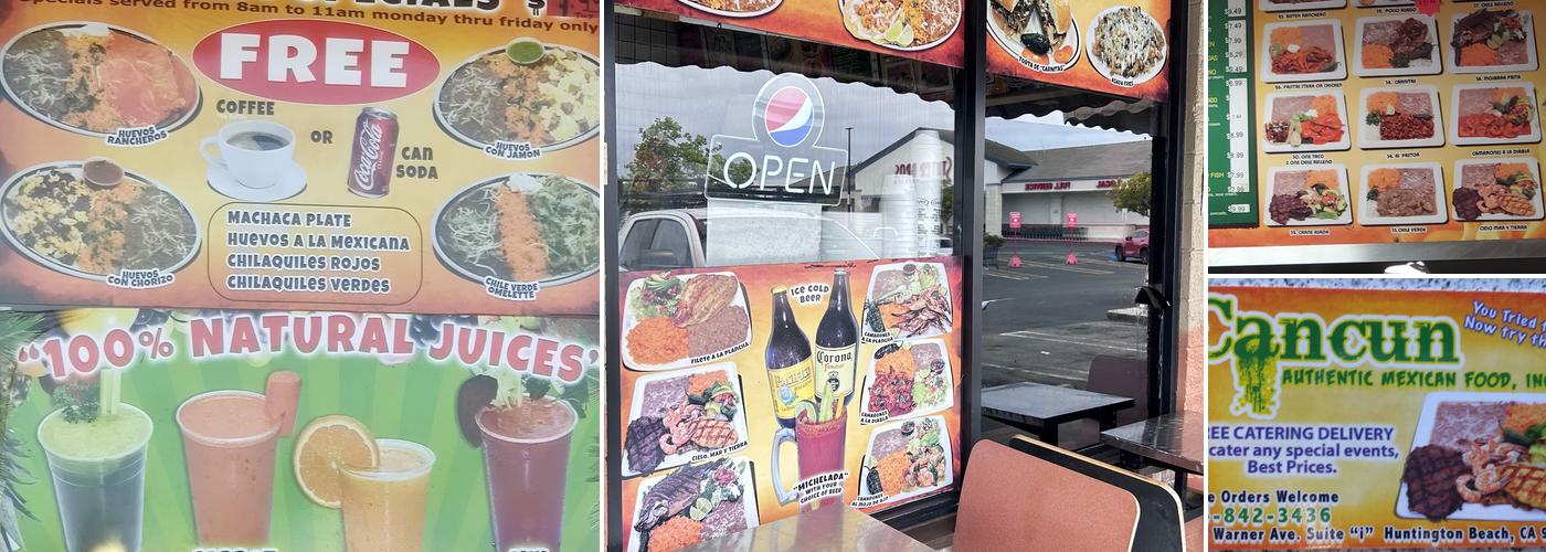 Cancun Authentic Mexican Food Menu