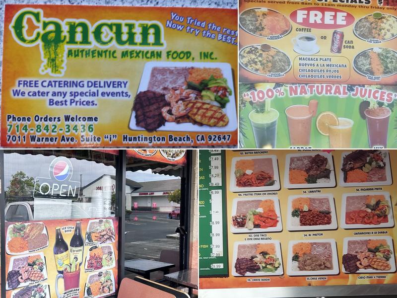 Cancun Authentic Mexican Food Menu