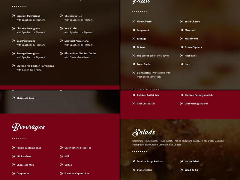 Nick's Menu