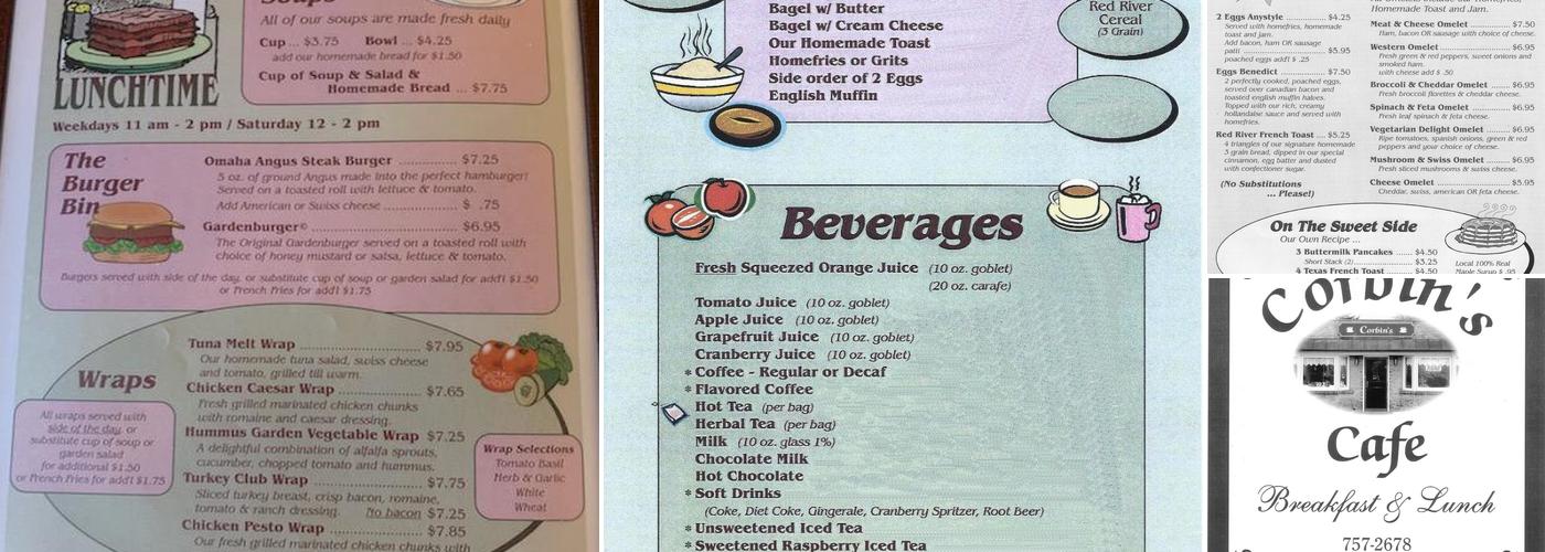 Corbin's Menu